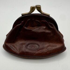 The Bridge- Florence Brown Leather Kiss Lock Wallet-Vintage